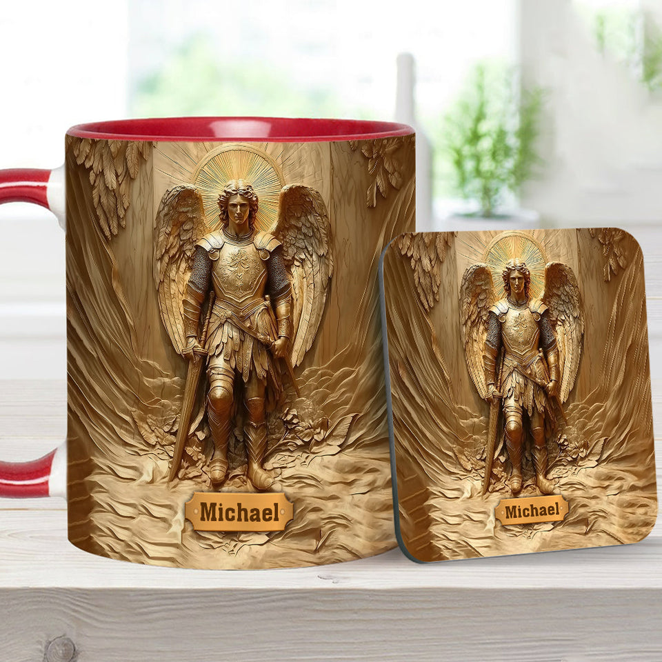Mug chrétien personnalisé à l'effigie de l'archange Michel