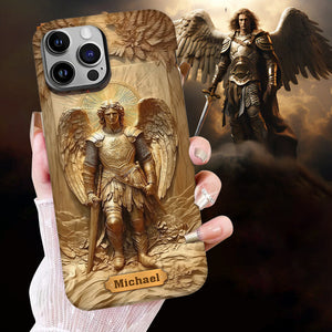 Coque de téléphone personnalisée avec l'archange Michel - Impression chrétienne intégrale