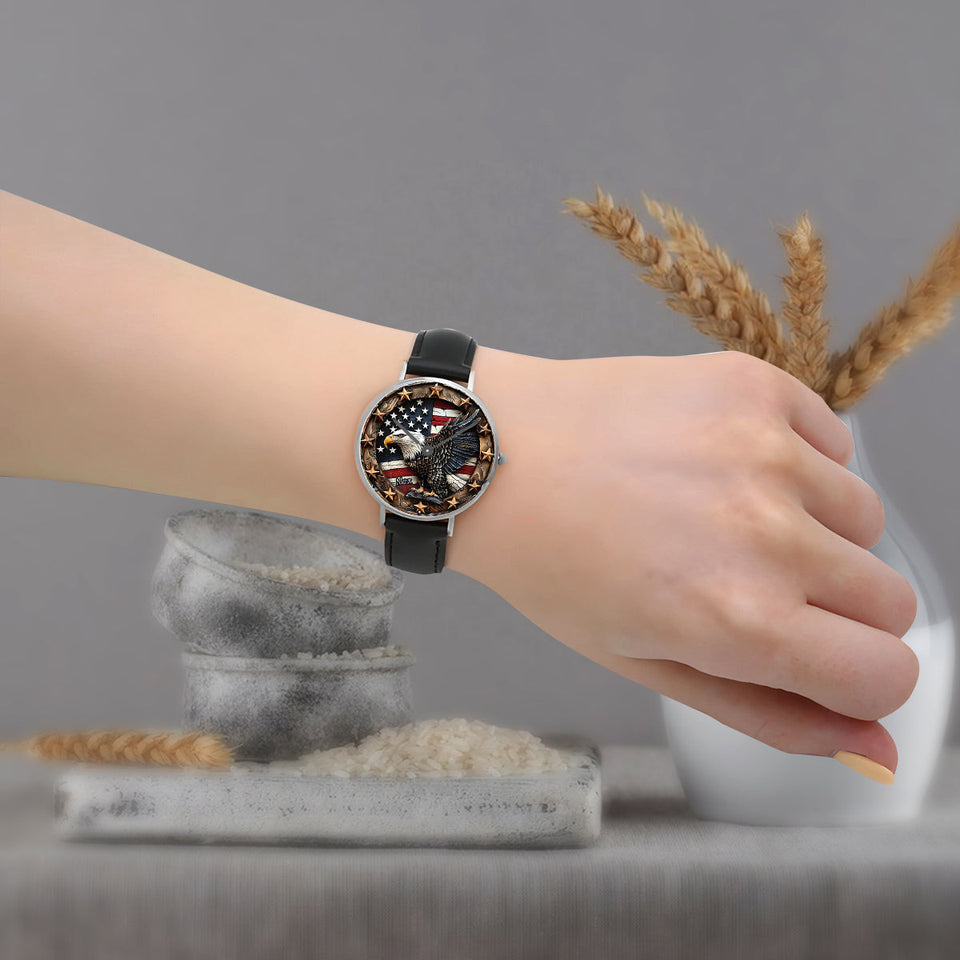 Strong Bald Eagle - Personalized Bald Eagle Hand Watch