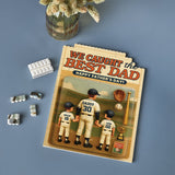 Baseball Dad - Personalized Baseball Vertical Rectangle Building Brick Blocks Printed On Both Sides