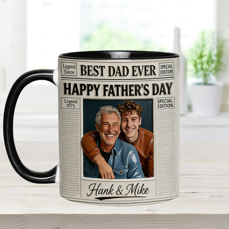 The Father NewPapers - Personalized Father Accent Mug With Gift Box