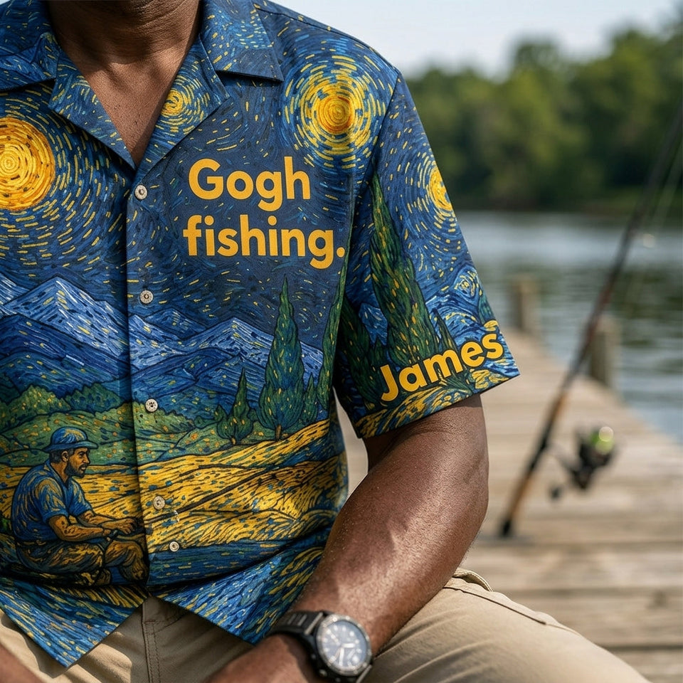Gogh Fishing - Personalized Fishing Hawaiian Shirt