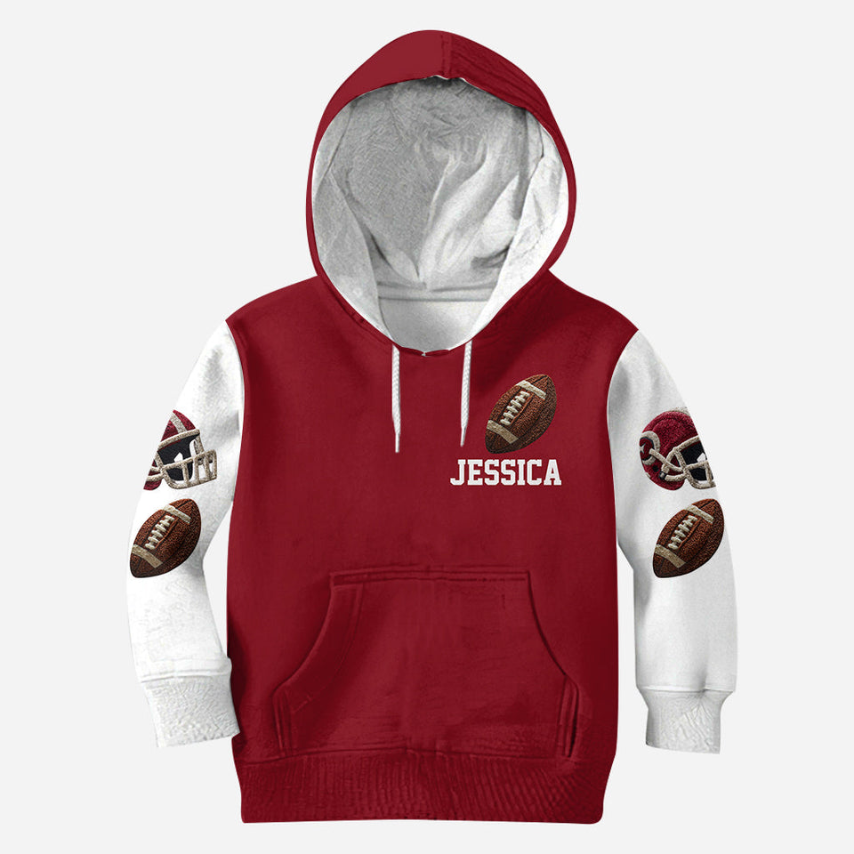 Proud Football Mama, Grandma,... - Personalized Football Hoodie and Leggings