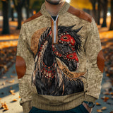 Indigenous - Personalized American Indian Men Zip-Up Sweatshirt