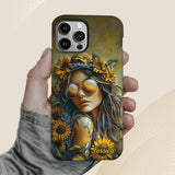 Hippie Soul Sunflower Girl - Personalized Hippie Full Print Phone Case