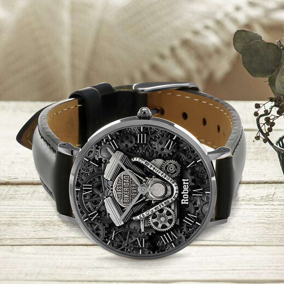 Best Dad Ever - Personalized Biker Hand Watch