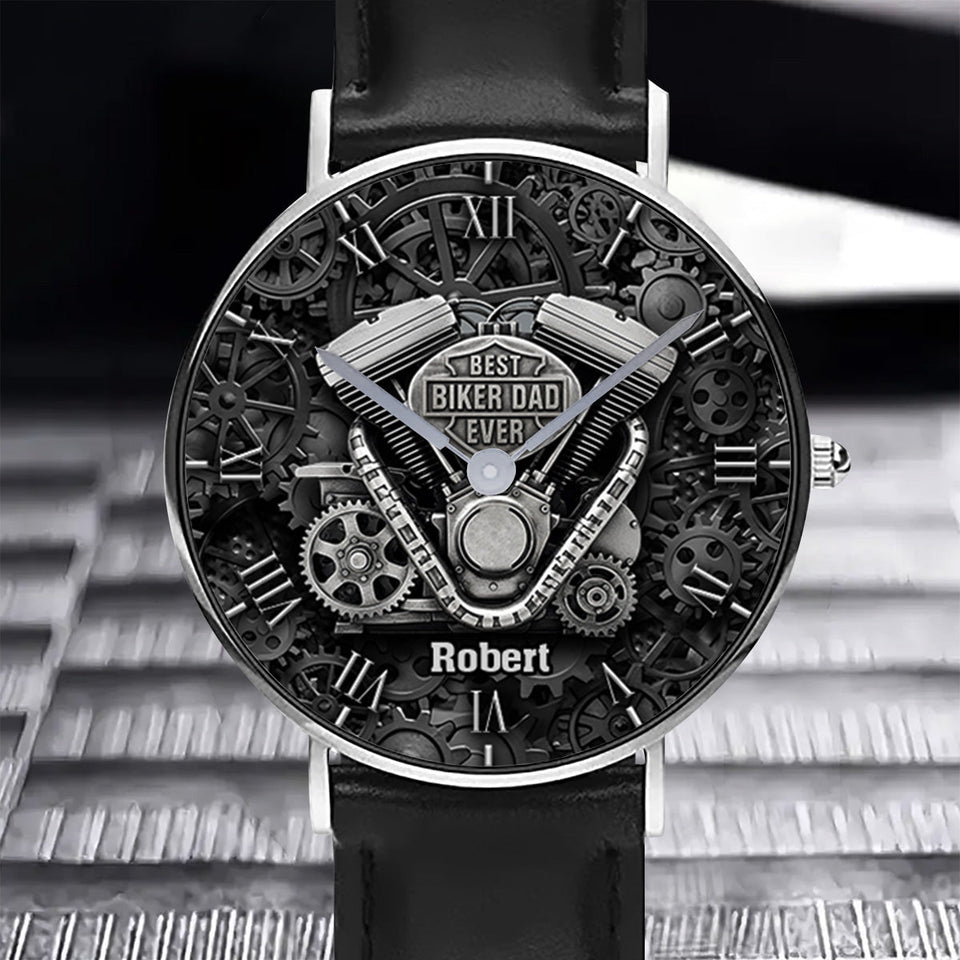 Best Dad Ever - Personalized Biker Hand Watch