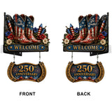 250th Anniversary Celabration - Personalized Western Outfit Wooden Wall Mount Sign