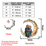 Love You To The Moon, Mother's Grandma Gift - Personalized Mother Window Hanging Suncatcher With Charms