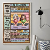 To My Daughter - Personalized Daughter Canvas And Poster