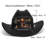 Western Style Initial Letter - Personalized Cowgirl Wide Brim Cowboy Hat