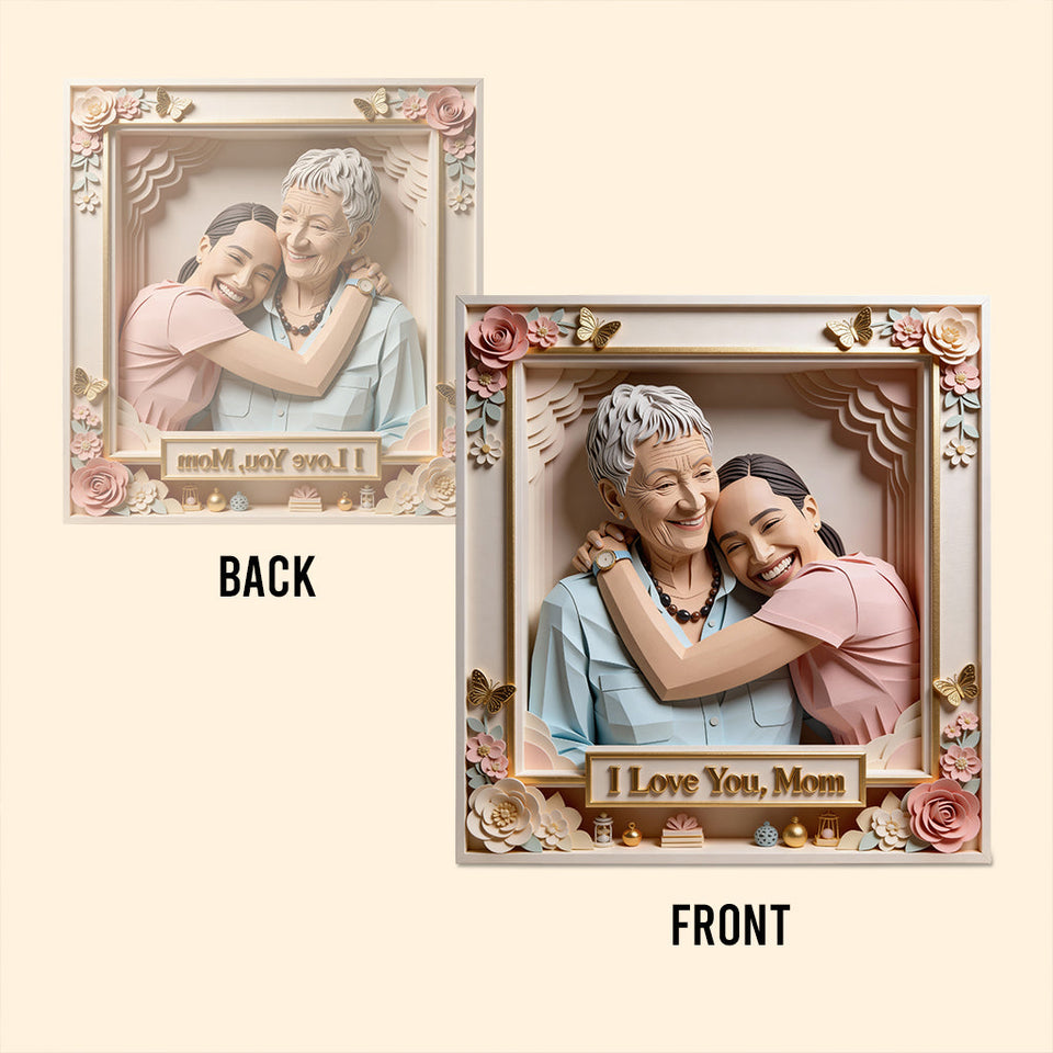 Love Mom, Love Grandma - Personalized Mother Custom Shaped Acrylic Plaque