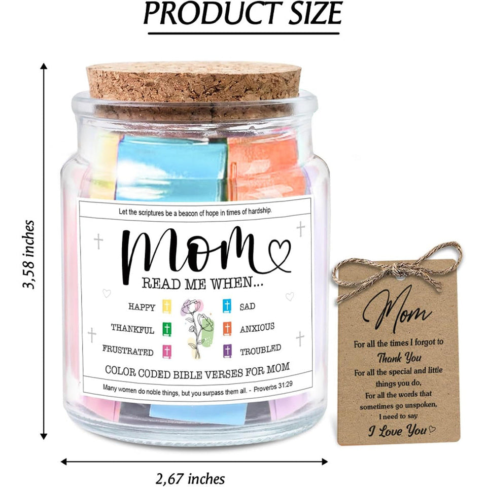 Decorative Glass Inspirational Scripture Jar with 92 Bible Verse