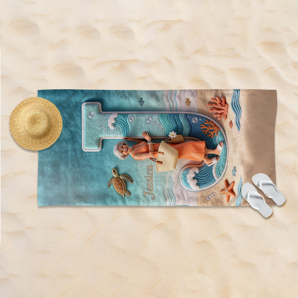 Custom Any Photo - Personalized Sea Lover Quick-dry Beach Towel/ Bath Towel