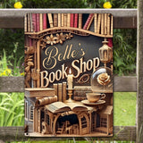 Custom Name Book Shop - Personalized Book Rectangle Metal Sign