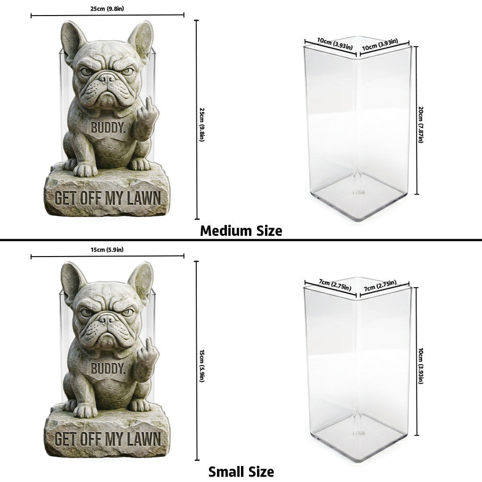 Get Off My Lawn, Custom From Any Photo - Personalized Dog Acrylic Pot