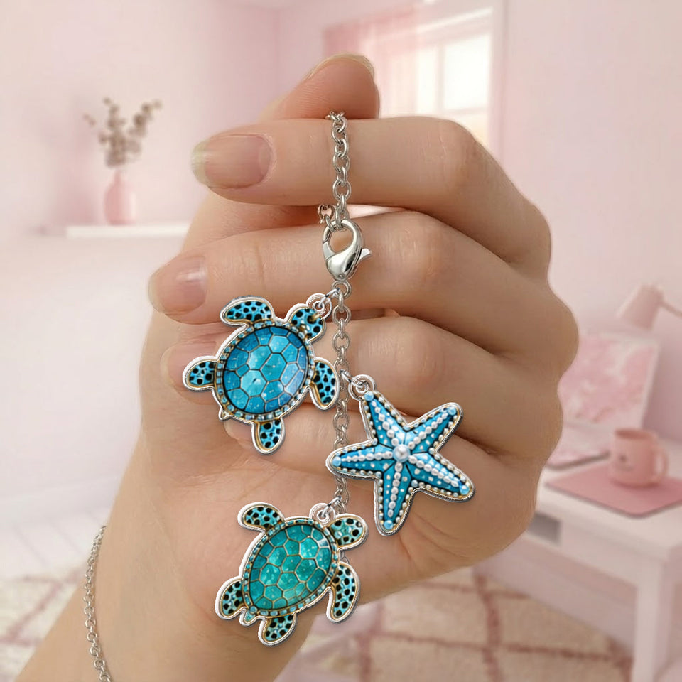 Love Turtle - Personalized Turtle Handle Tumbler With Charms