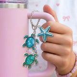 Love Turtle - Personalized Turtle Handle Tumbler With Charms