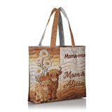 Mama-moo - Personalized Highland Cow Quilted Tote Bag