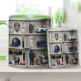Serve And Protect - Personalized Police Officer Accent Mug & Coaster