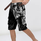 Strong Wolf - Personalized Wolf Cargo Shorts With Belt