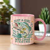 Just A Girl Who Loves Fishing - Personalized Fishing Accent Mug With Gift Box