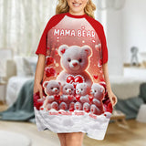 Mama Bear - Personalized Mother Sleep T-shirt Dress