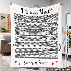 I Love You - Personalized Couple Blanket