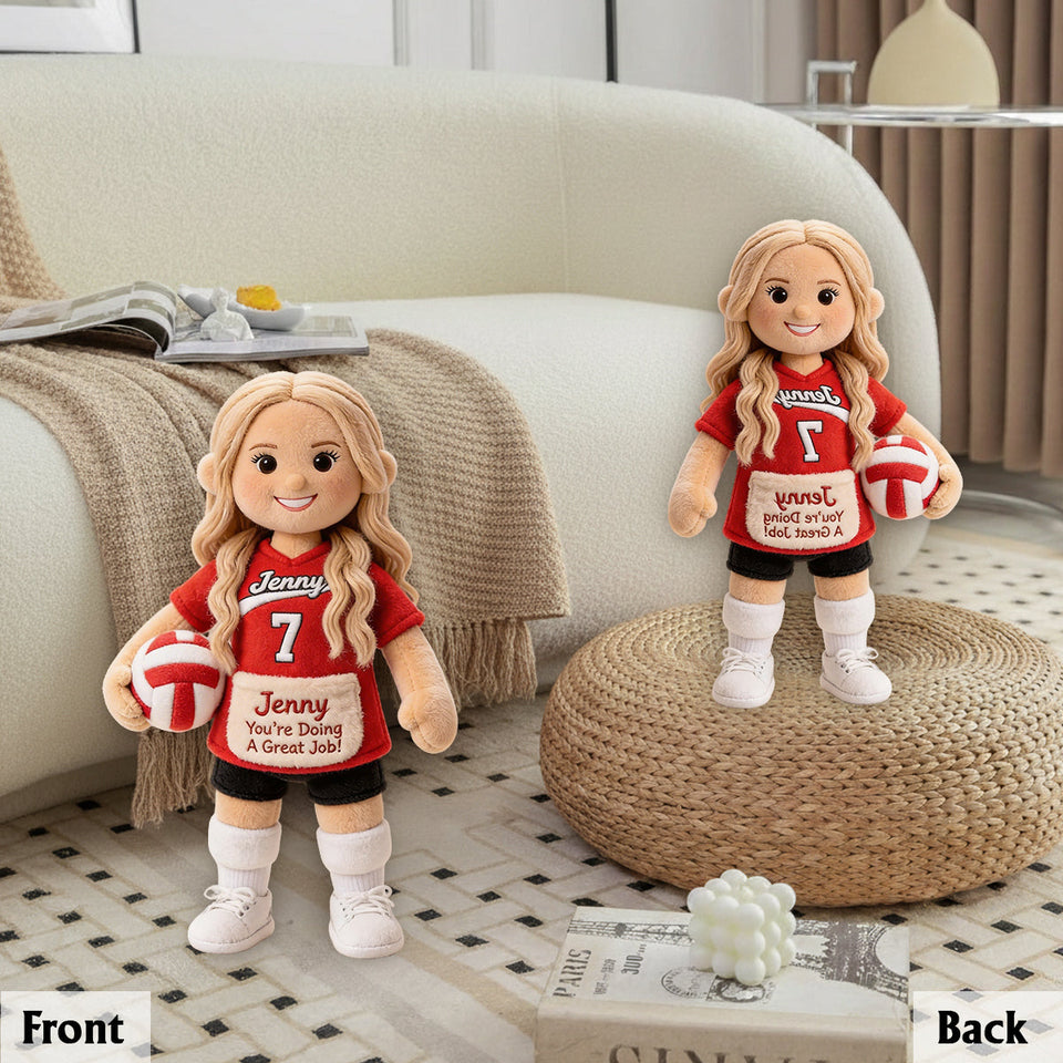 You Are Doing A Great Job - Personalized Volleyball Premium Faux Fur Pillow