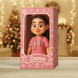 Nurse Christmas Gift Cartoonish Style - Personalized Nurse Custom Shaped Acrylic Plaque