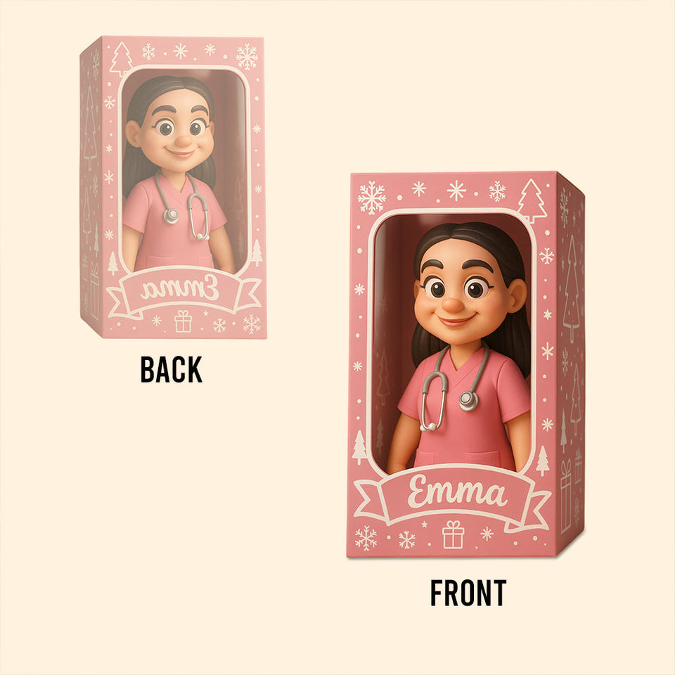 Nurse Christmas Gift Cartoonish Style - Personalized Nurse Custom Shaped Acrylic Plaque