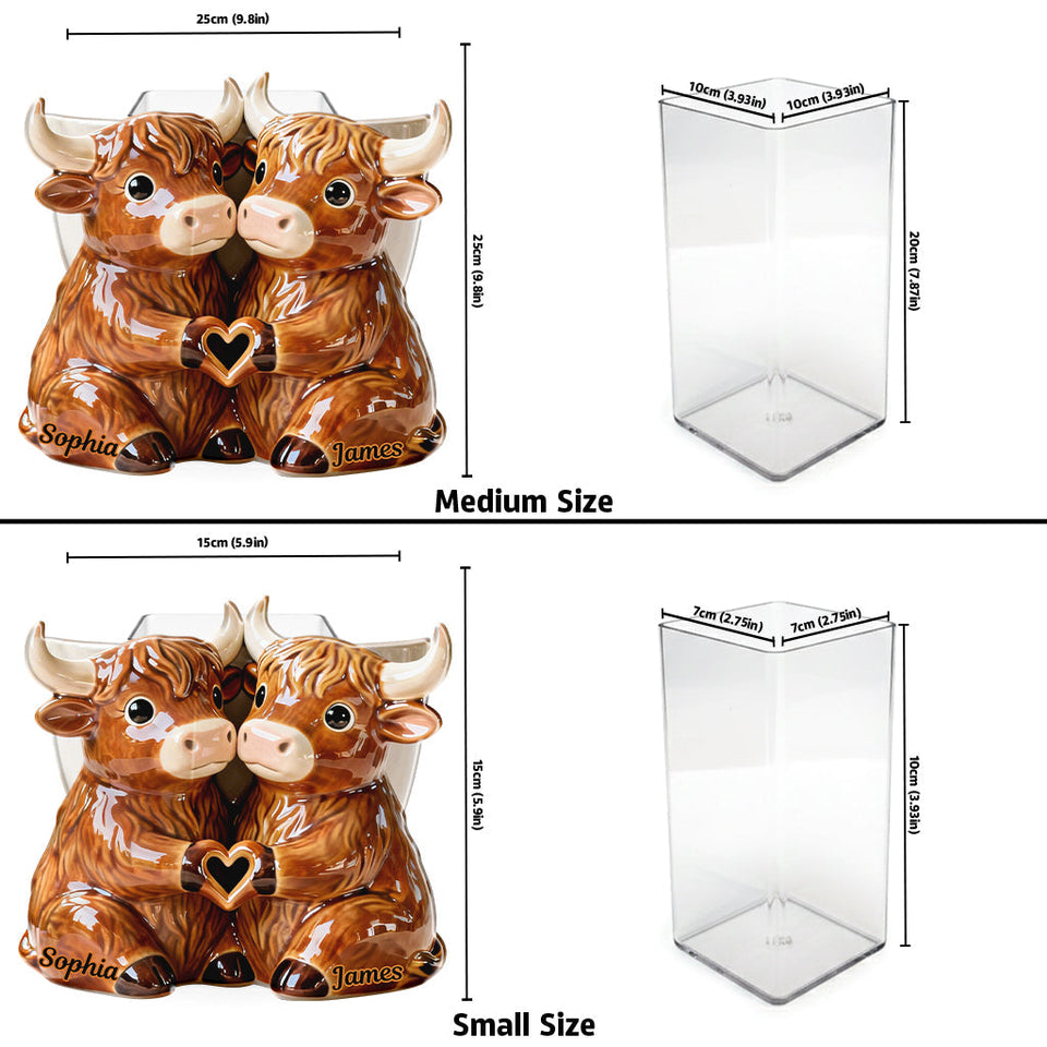 You & Me We Got This - Personalized Highland Cow Acrylic Pot