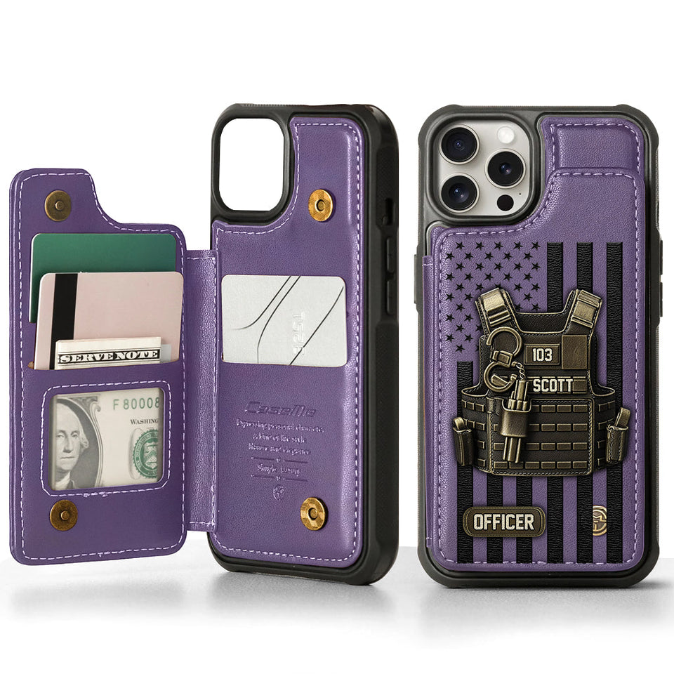 Proud Police - Personalized Police Officer Wallet Phone Case