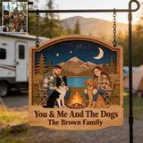 Our Happy Place - Personalized Camping Wood Sign With Stake