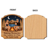 Our Happy Place - Personalized Camping Wood Sign With Stake