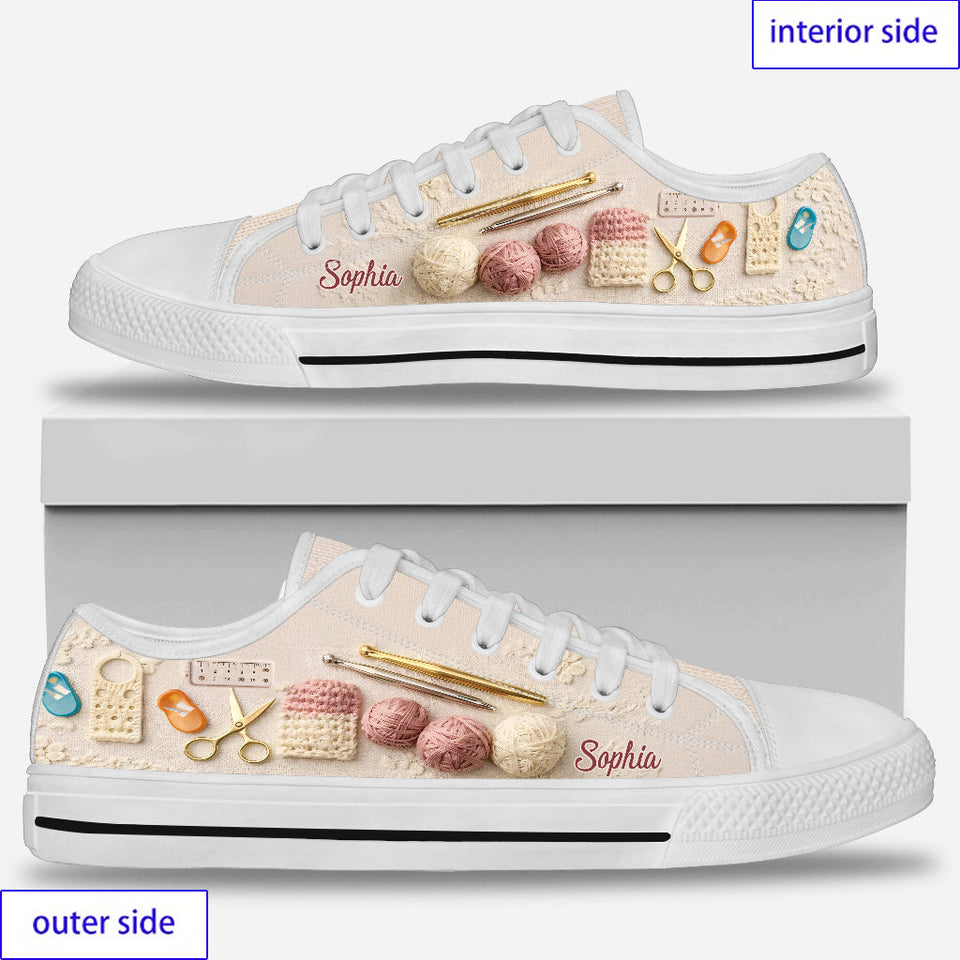 Love Crocheting - Personalized Crocheting Low Top Shoes