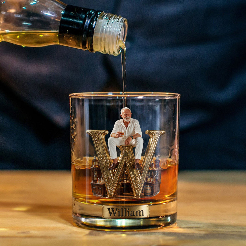 Alphabet Initial For Whiskey, Bourbon... Lovers - Personalized Whisky Whiskey Glass