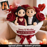 You & Me We Got This - Personalized Couple Faux Fur Shaped Pillow