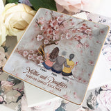 Mother And Daughters Forever Linked Together - Personalized Mother Fully Printed Jewelry Dish