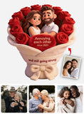 Annoying each other - Personalized Couple Faux Fur Shaped Pillow