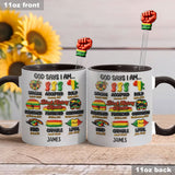 Black History Month, God Says You Are - Personalized African American Set Accent Mug With Acrylic Stirrers