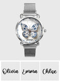 Toile De Jouy Style Butterfly - Personalized Butterfly Women Hand Watch