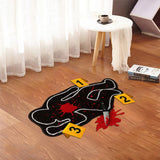 Funny Crime Scene Rug - Personalized True Crime Shaped Doormat/ Rug