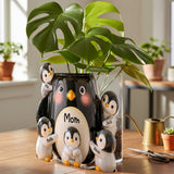 Mother Gift Idea, Penguin Lover - Personalized Penguin Lover Acrylic Pot