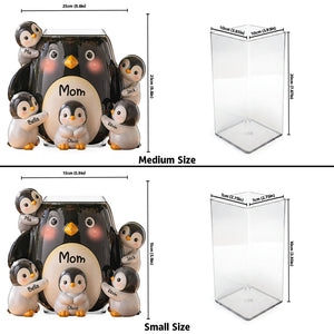 Mother Gift Idea, Penguin Lover - Personalized Penguin Lover Acrylic Pot