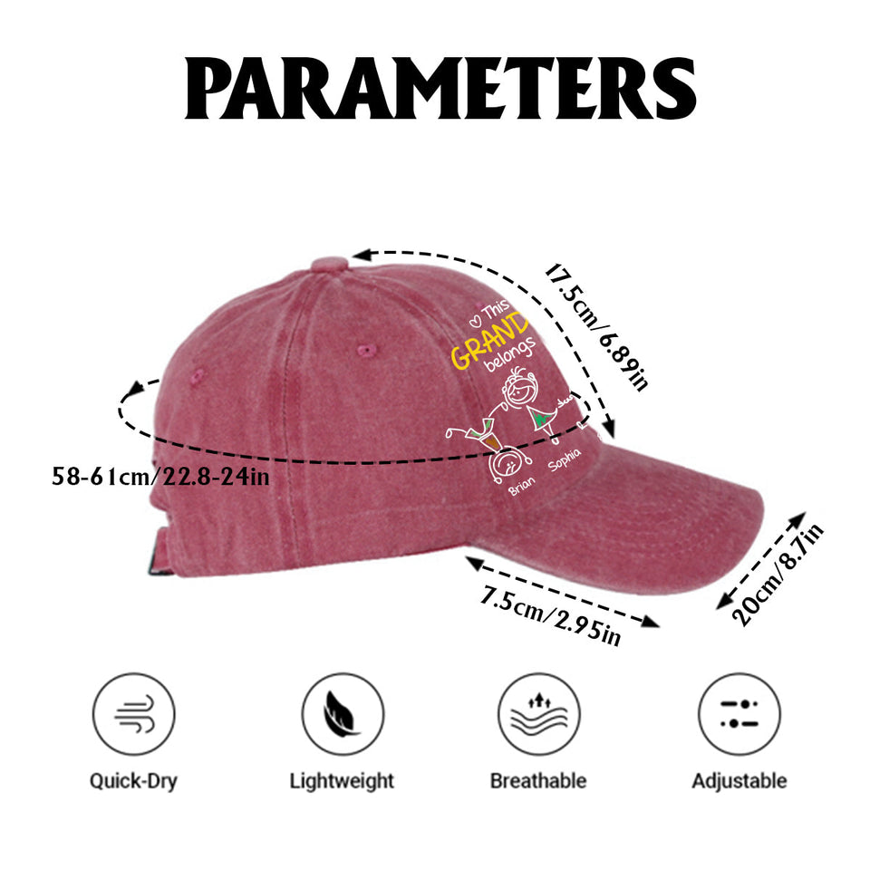 This Grandma Belongs To - Personalized Grandma Washed Denim Cap