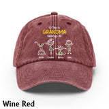 This Grandma Belongs To - Personalized Grandma Washed Denim Cap