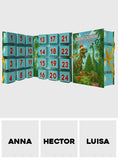 Dinosaur 2025 Advent Calendar - Personalized Dinosaur Folded Advent Calendar With Ornaments