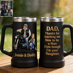 How To Be A Man - Personalized Father Beer Stein