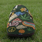 Green Buds Aesthetic - Personalized Weed Clogs With Arch Support